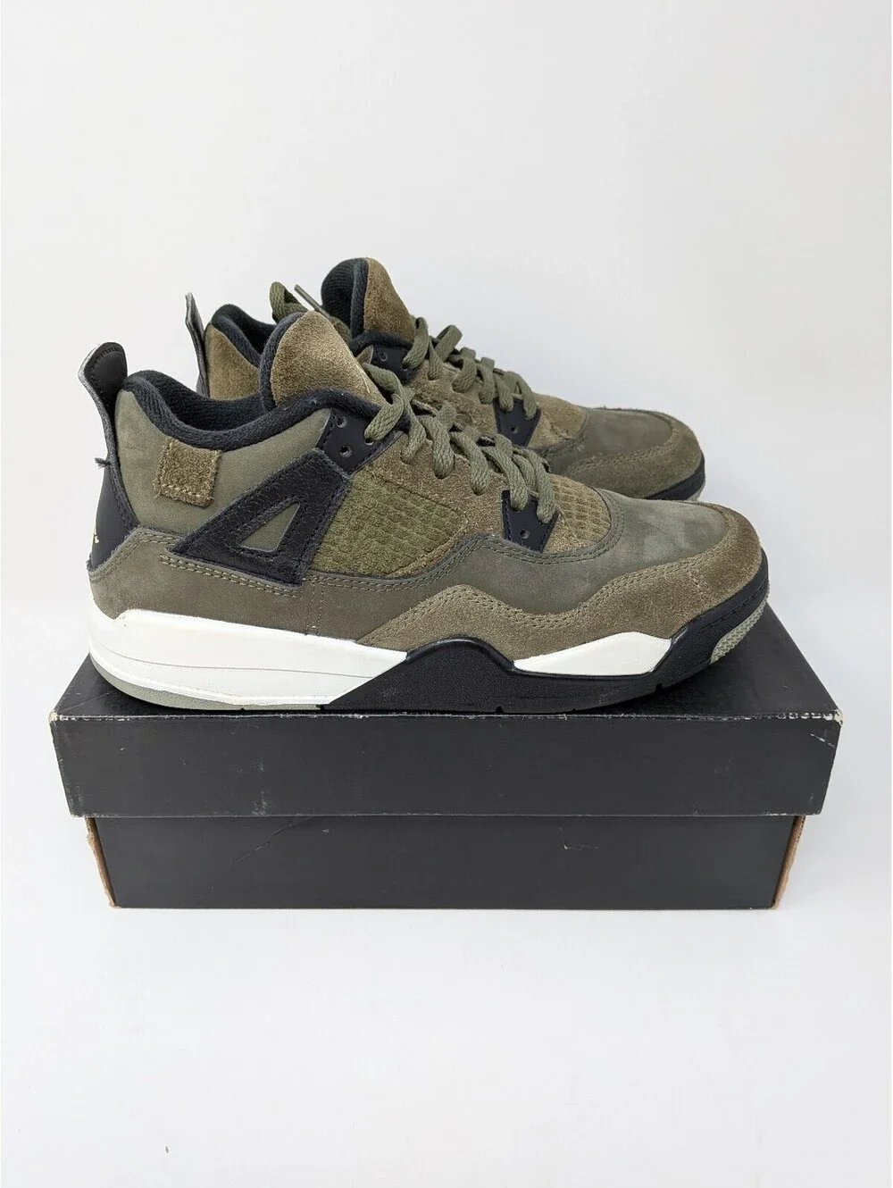 Nike Air Jordan 4 Retro SE Craft Olive Preschool Shoes Size 3Y FB9929-200